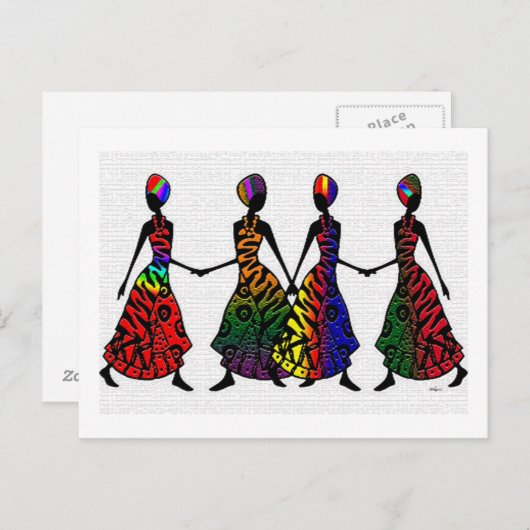 De Afrikaanse dans van het zusterschap Briefkaart (Voorkant / Achterkant)