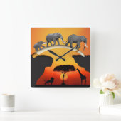 DE AFRIKAANSE ELEPHANTAFAMILIE VIERKANTE KLOK (Huis)