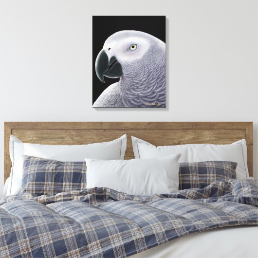 De Afrikaanse grijze papegaai verpakt canvas (Insitu (Slaapkamer))
