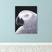 De Afrikaanse grijze papegaai verpakt canvas (Insitu (Houten vloer))
