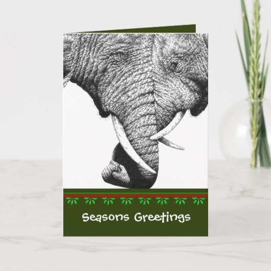 De Afrikaanse Kerstkaart van de Olifant Feestdagen Kaart (Voorkant)