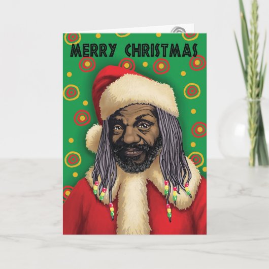 De Afrikaanse Santa Greeting. Feestdagen Kaart (Voorkant)