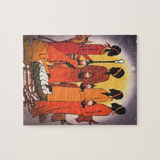 De Afrikaanse Scène van de Geboorte van Christus Legpuzzel (Horizontaal)