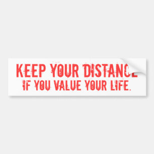 de afstand bewaren bumpersticker