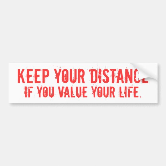 de afstand bewaren bumpersticker (Voorkant)