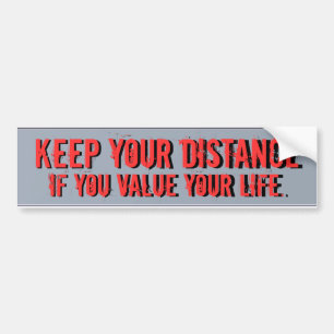 de afstand bewaren bumpersticker
