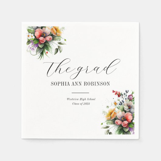 De Afstudeerder Elegant Spring Floral Servet (Voorkant)