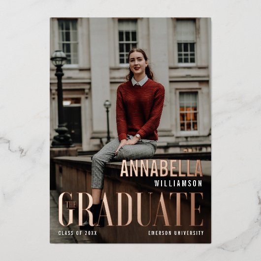 De Afstudeerklasse Trendy Klasse Afstudeer Magazin Folie Uitnodiging (Voorkant)