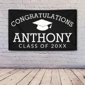 De Afstuderen Afstuderen van gelukwensen KAN zwart Spandoek