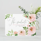 DE AFSTUDEREN BLOZEN WATERCOLOR BLOEMEN AANKONDIGING (Staand voorkant)