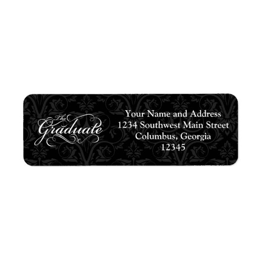 De Afstuderen, elegante zwarte Etiket (Voorkant)