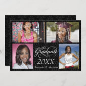 De Afstuderen, elegante zwarte Kaart (Voorkant / Achterkant)