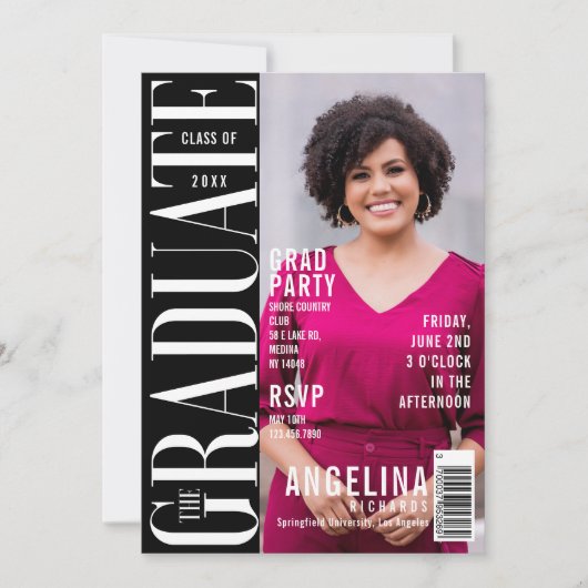 De Afstuderen Fun Trendy Magazine Hoesje Partij Kaart (Voorkant)