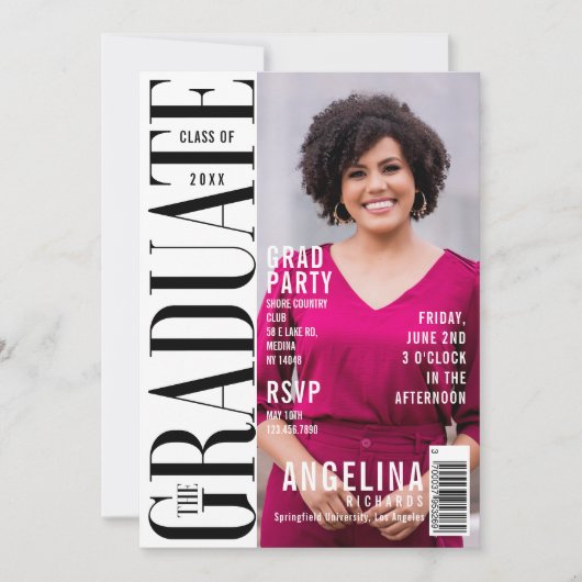 De Afstuderen Fun Trendy Magazine Hoesje Partij Kaart (Voorkant)