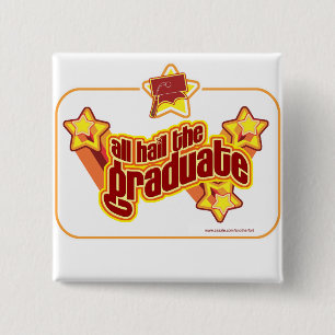 De Afstuderen hagel Vierkante Button 5,1 Cm