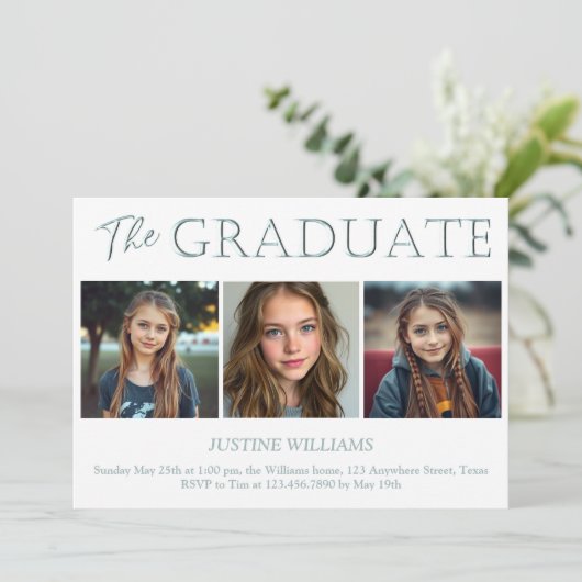 De Afstuderen in Pastel Green Kaart (Staand voorkant)