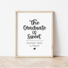 De Afstuderen is Sweet Take a Treat Party Sign Poster