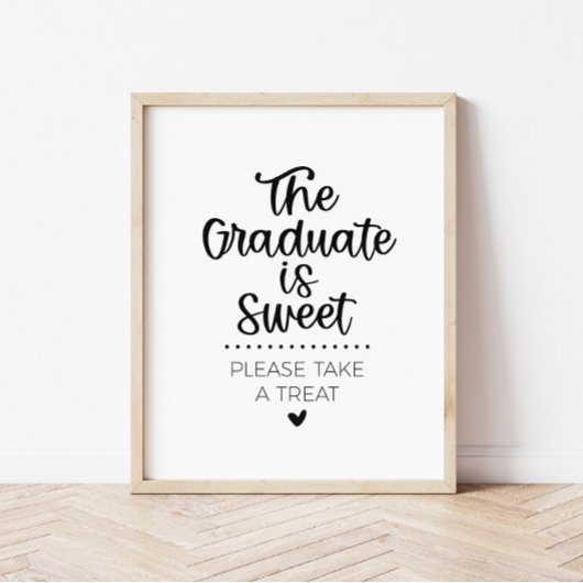 De Afstuderen is Sweet Take a Treat Party Sign Poster