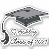 De Afstuderen Jaar Aangepaste Naam Gepersonaliseer Sticker (Voorkant)