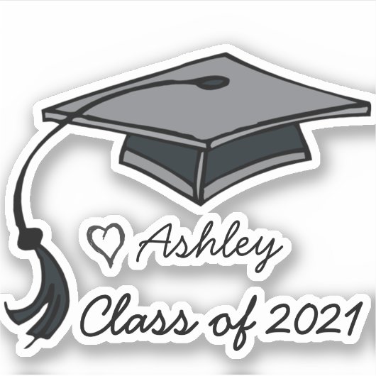 De Afstuderen Jaar Aangepaste Naam Gepersonaliseer Sticker (Voorkant)