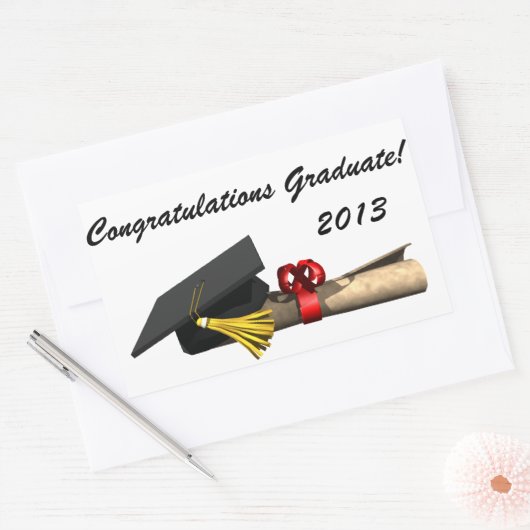 De Afstuderen - Rechthoekige Sticker (Envelop)