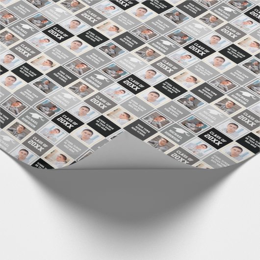 De Afstuderen van het elegante Zwarte en Grijze Cadeaupapier (Hoek)