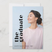 DE AFSTUDEREN Vette ZWARTE TEKST Twee foto AFSTUDE Aankondiging (Voorkant)