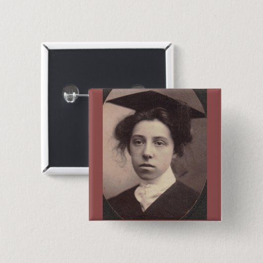 De Afstuderen Vierkante Button 5,1 Cm (Voorkant /achterkant)