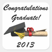 De Afstuderen - Vierkante Sticker (Voorkant)