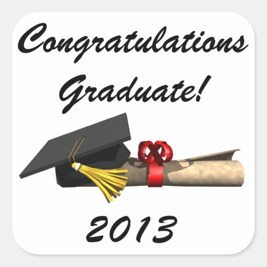 De Afstuderen - Vierkante Sticker (Voorkant)