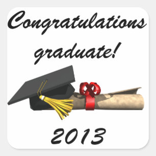 De Afstuderen - Vierkante Sticker