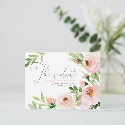 DE AFSTUDEREN ZWARE WATERVERF AANKONDIGINGSKAART (Staand voorkant)