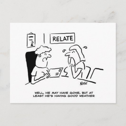 De afwezige echtgenoot stuurt een Briefkaart. Briefkaart (Voorkant)