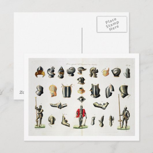 De afzonderlijke Stukken van het Pantser van een Briefkaart (Voorkant / Achterkant)