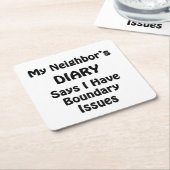 De agenda van mijn buur kartonnen onderzetters (Schuin)