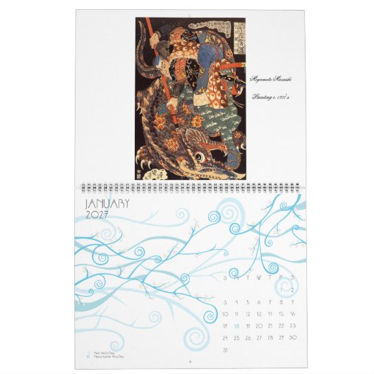 De agenda van Miyamoto Musashi Kalender (Jan 2027)