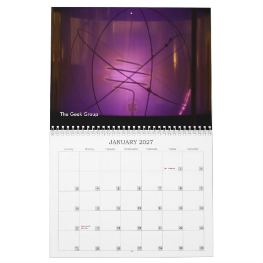 De agenda voor de geek-groep kalender (Jan 2027)