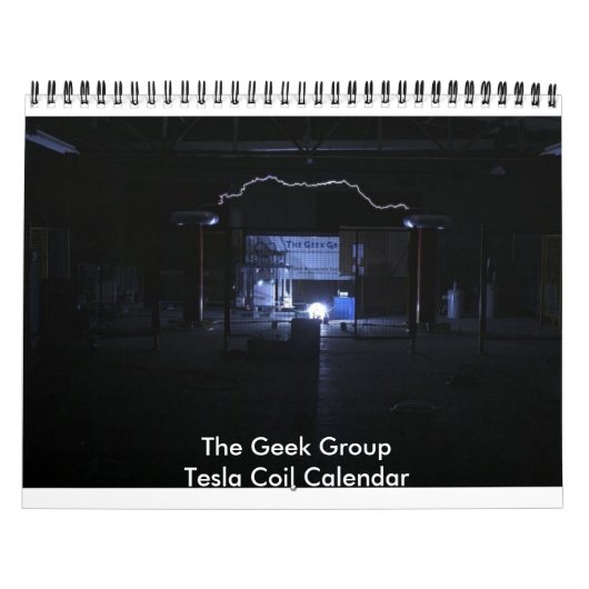 De agenda voor de geek-groep Tesla Coil Kalender (Hoes)
