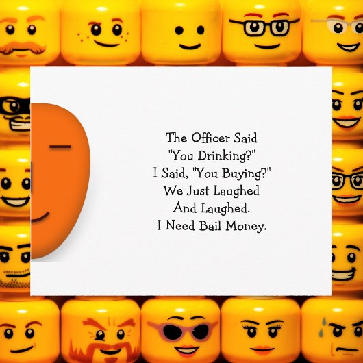 De agent zei dat je Drink... Een glimlach-Kaart st Briefkaart