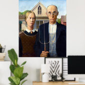 De agrarische geest, Grant Wood Amerikaanse gotiek Poster (Thuiskantoor)