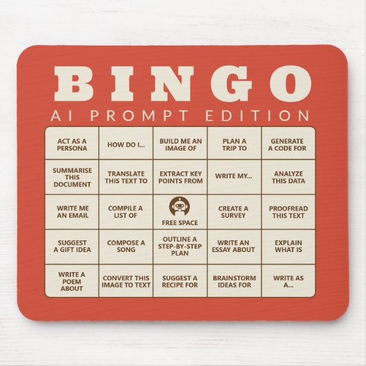 De AI Bingo - Directe editie - Maak je eigen Muismat (Voorkant)