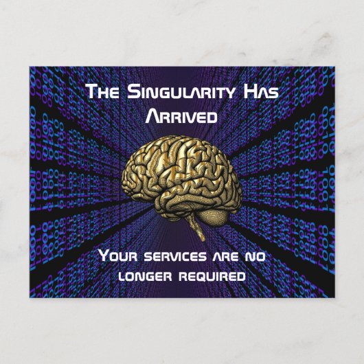 De AI-singulariteit is gearriveerd Briefkaart (Voorkant)