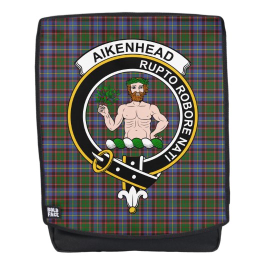 De Aikenhead Clan Crest Tartan Rugtassen (Voorkant)