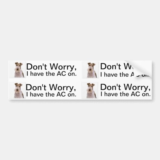 De airconditioning is ingeschakeld voor honden of  bumpersticker (Voorkant)