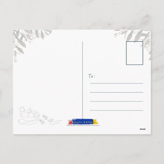 De Ais Ikat Tepi Maleisië Feestdagenkaart (Achterkant)