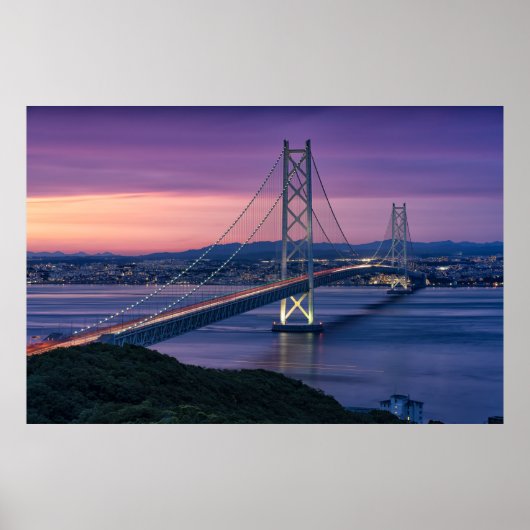 De Akashi Kaikyō Bridge in Japan Poster (Voorkant)