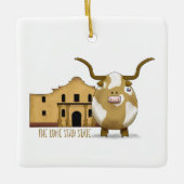 De Alamo en Longhorn, personaliseren de rug Keramisch Ornament (Voorkant)