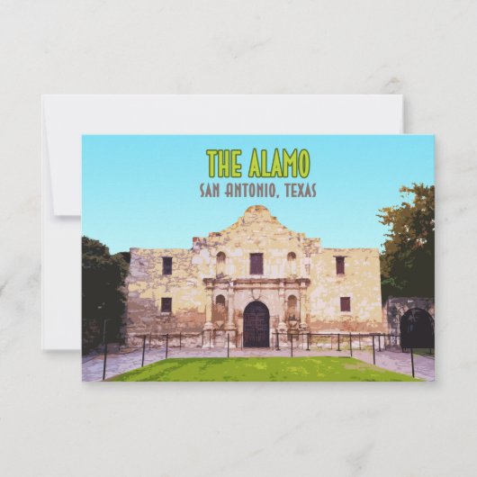 De Alamo Mission San Antonio Texas Flat Kaart (Voorkant)
