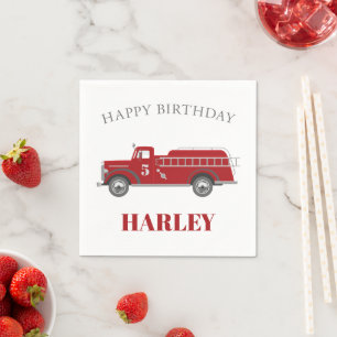 De Alarm Fire Truck Birthday Party Any Age geluide Servet