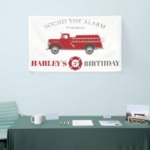 De Alarm Fire Truck Birthday Party Any Age geluide Spandoek (Beurs)